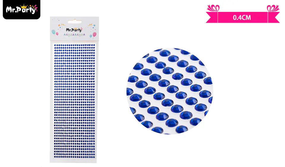 Sticker pegatinas de diamantes azul para rostro 0.4cm 1