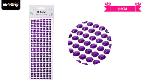 Sticker pegatinas de diamantes morado para rostro 0.6cm