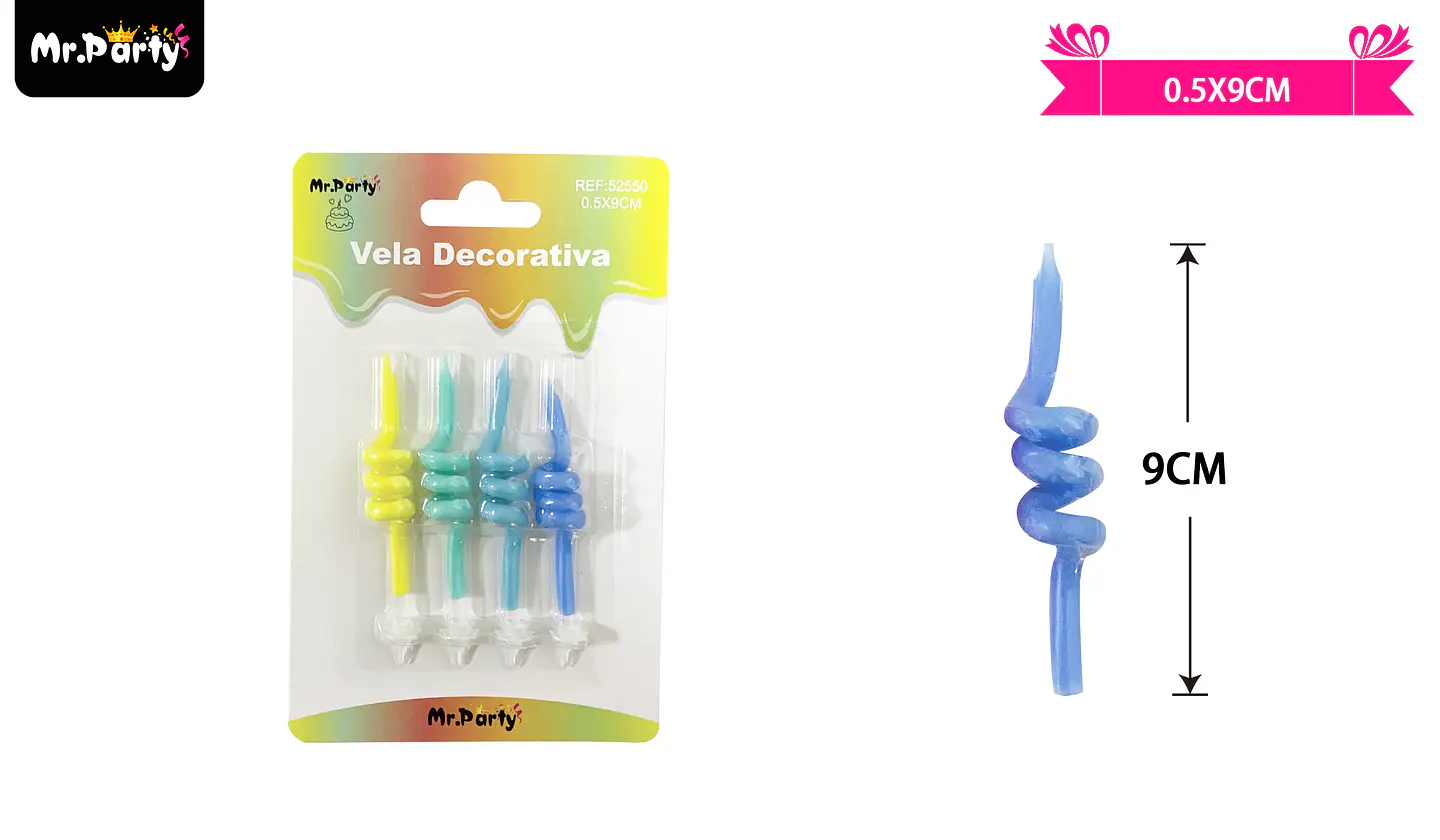 Velas espiral de colores 9cm 4pcs 1