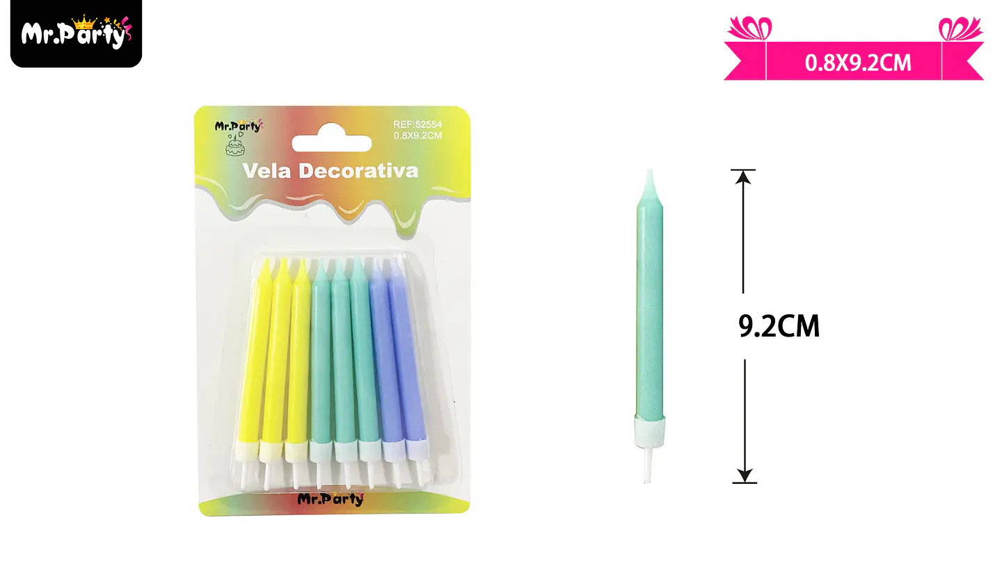 Velas multicolor 9.2cm 6pcs 1