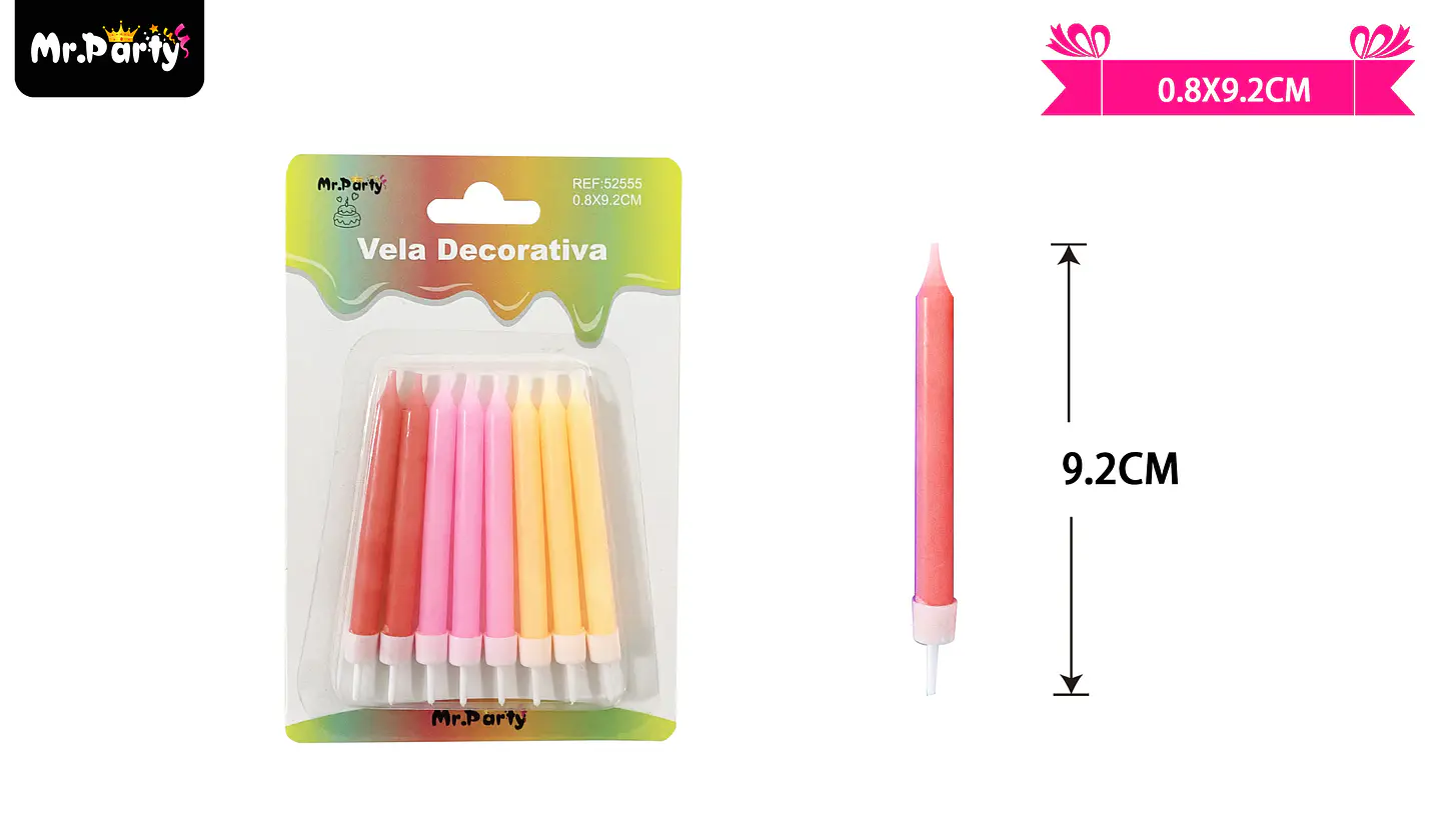 Velas multicolor 9.2cm 6pcs 1