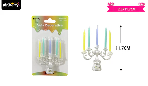 Velas candelabro multicolor 11.7cm