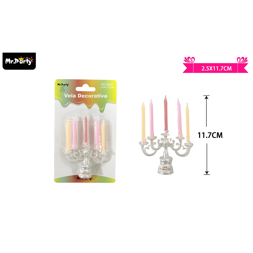 Velas candelabro multicolor 11.7cm