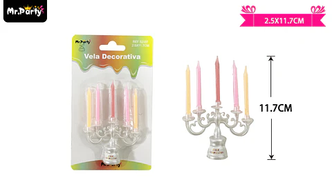 Velas candelabro multicolor 11.7cm