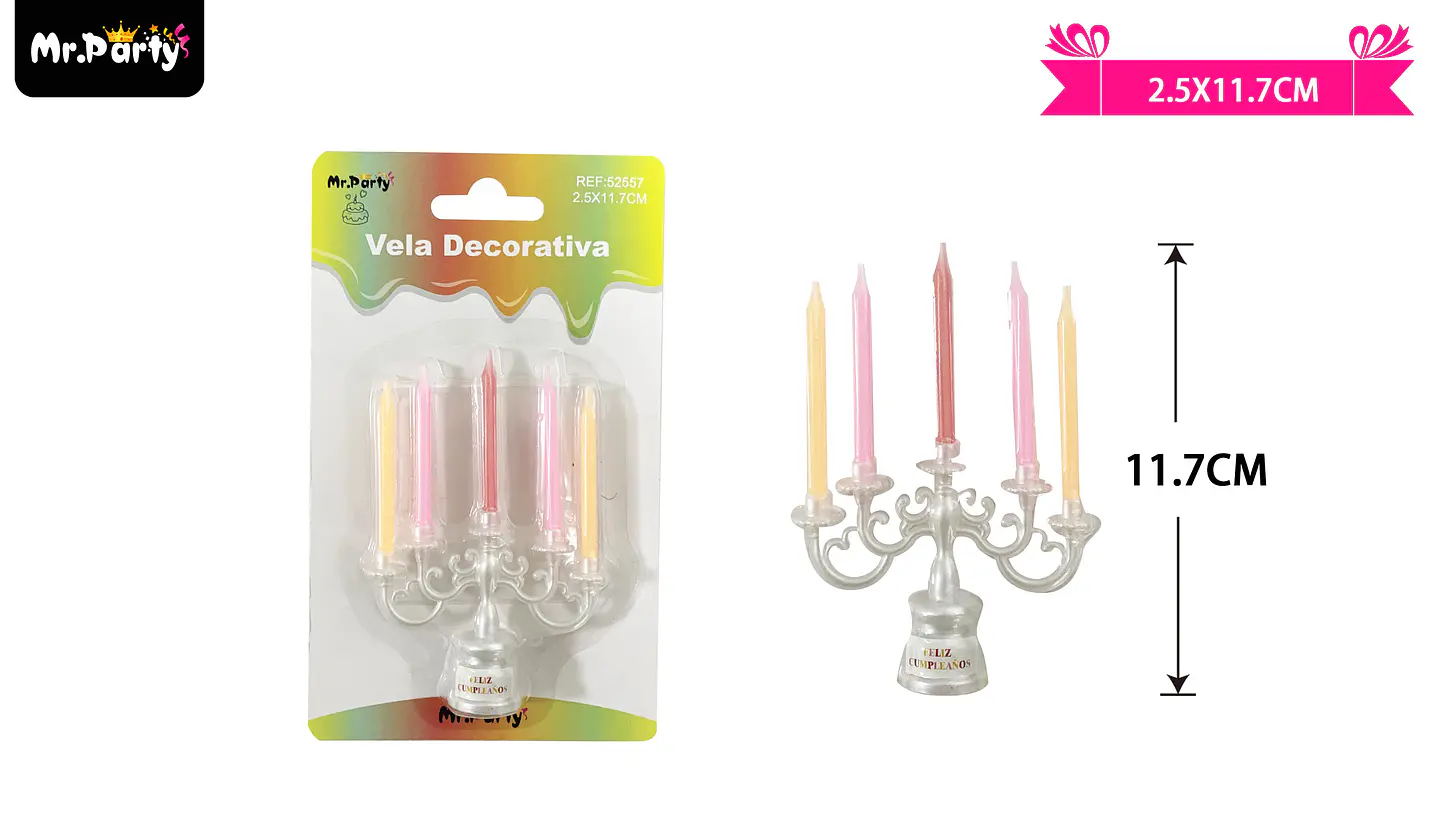 Velas candelabro multicolor 11.7cm 1