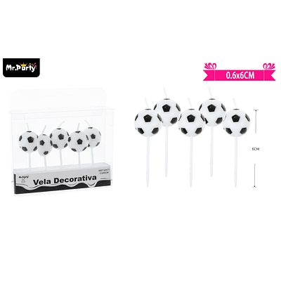 Velas de fútbol 6cm 5pcs