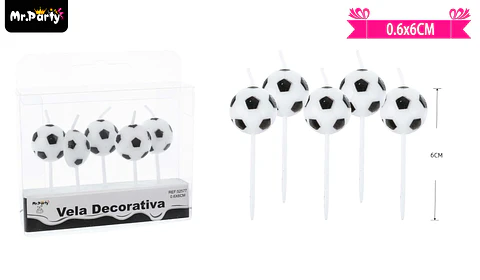 Velas de fútbol 6cm 5pcs