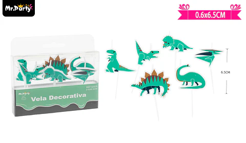 Velas de dinosaurios 6.5cm 6pcs