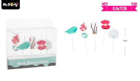 Velas de sirena 7cm 5pcs