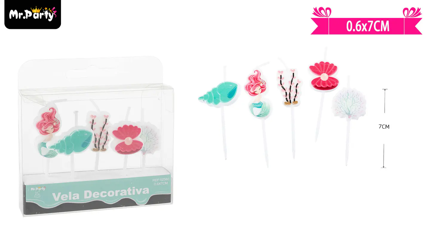 Velas de sirena 7cm 5pcs 1
