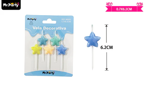 Velas de estrella 6.2cm 5pcs