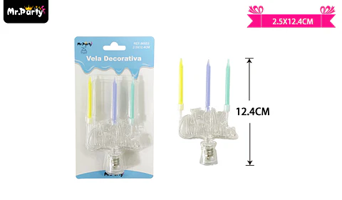 Velas candelabro feliz cumpleaños con luces 2.5*12.4cm