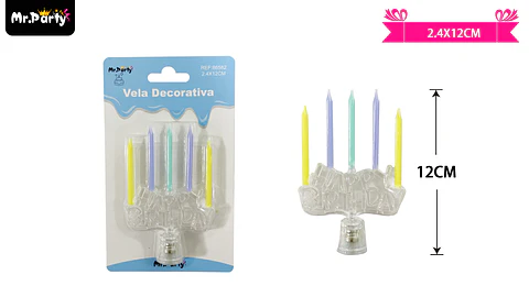 Velas candelabro feliz cumpleaños con luces 2.4*12cm