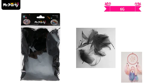 Plumas decorativas negro 6g