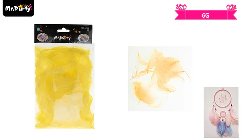 Plumas decorativas amarillo 6g
