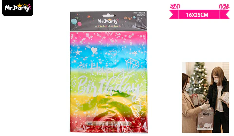 Bolsas metalizadas verde rojo multicolor 16*25cm 10pcs