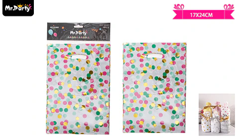 Bolsas metalizadas estrella lunares multicolor 17*24cm 10pcs