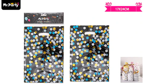 Bolsas metalizadas estrella lunares multicolor 17*24cm 10pcs