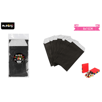 Bolsa de papel para dulces negro 8*15cm 30pcs