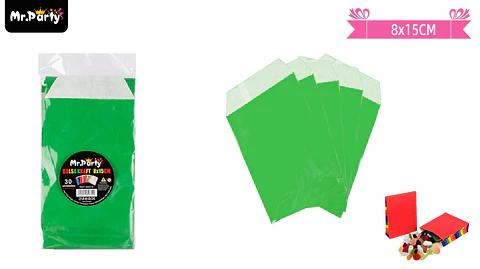 Bolsa de papel para dulces verde 8*15cm 30pcs