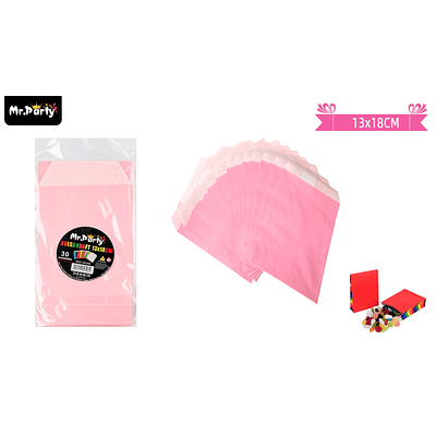 Bolsa de papel para dulces rosado 13*18cm 30pcs