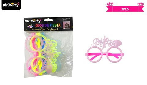 Lentes cotillón fluor colores surtidos 3pcs