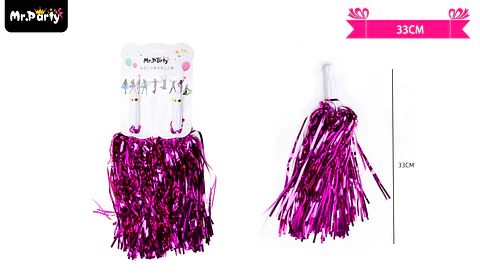 Pompones porrista fucsia 2pcs 33cm