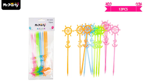 Palillos de frutas desechables multicolor 17cm 12pcs
