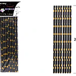 Bombillas de papel ecológica negro dorado con puntos 20pcs