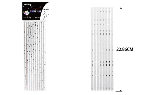 Bombillas de papel estrellas plateado 20pcs 