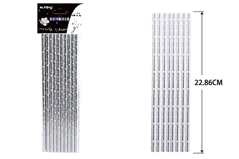 Bombillas de papel puntos plateado 20pcs 