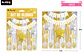 Set de globos y guirnalda con cortina dorado plateado 15pcs - Miniatura 2