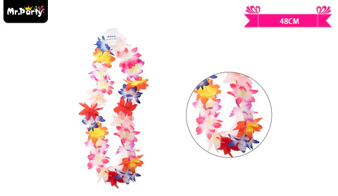 Collar cotillón hawaiano multicolor 48cm