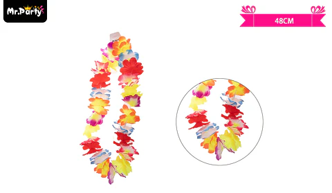 Collar cotillón hawaiano multicolor 48cm