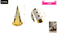 Gorro cotillón feliz cumpleaños dorado 24cm - Miniatura 2