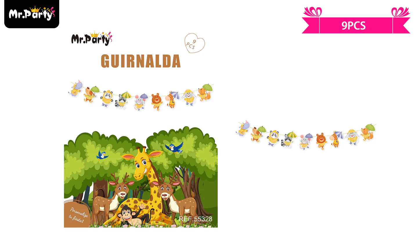 Guirnalda de animales 3m 9pcs 1