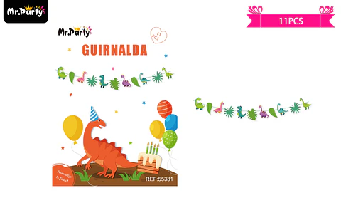 Guirnalda de dinosaurio 3m 11pcs