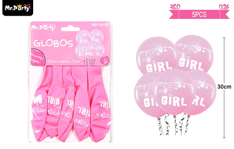 Globos de látex mate rosado baby shower 30cm 5pcs