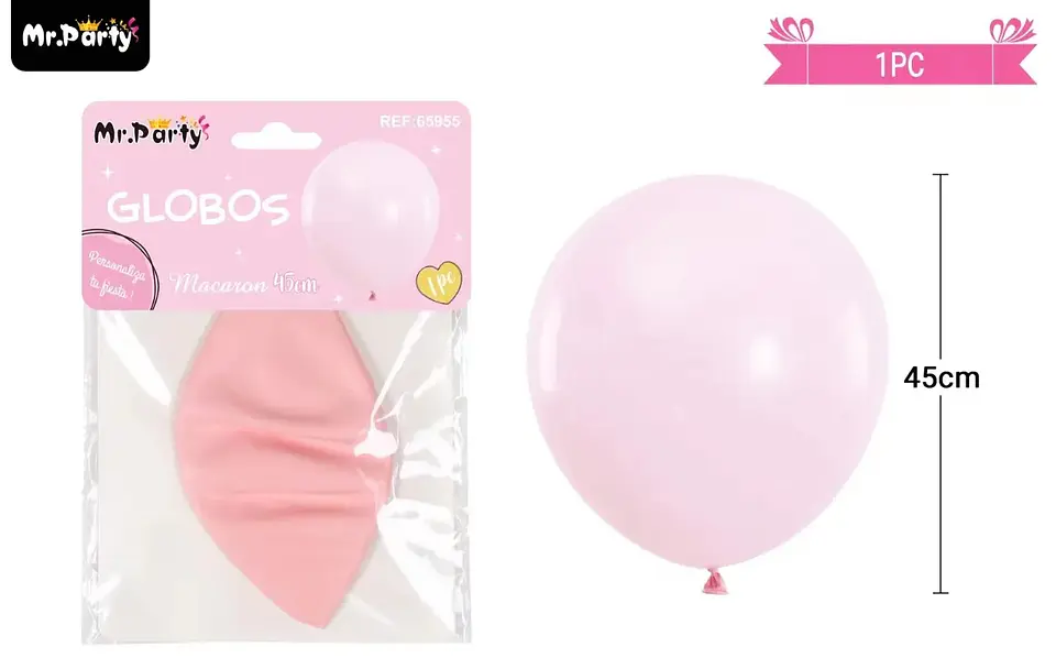 Globo de látex color pastel rosa 45cm 1