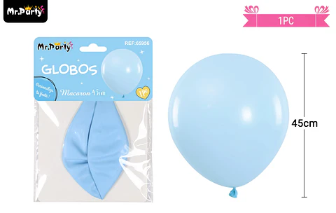 Globo de látex color pastel azul 45cm
