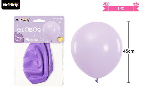 Globo de látex color pastel morado 45cm