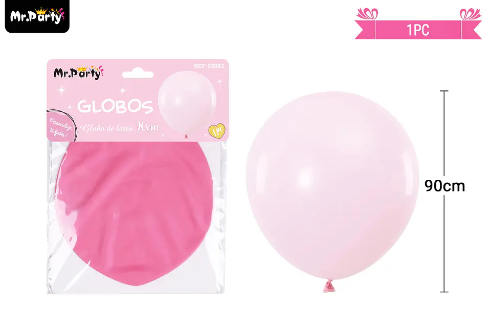 Globo de látex color pastel rosa 90cm 1