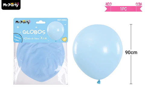 Globo de látex color pastel azul 90cm