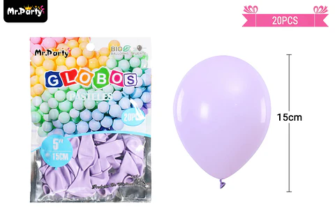 Globos de látex color pastel morado 15cm 20pcs