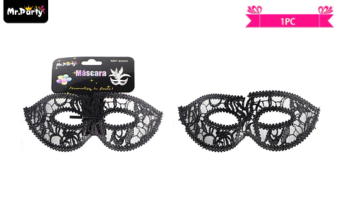 Antifaz de género negro para fiesta