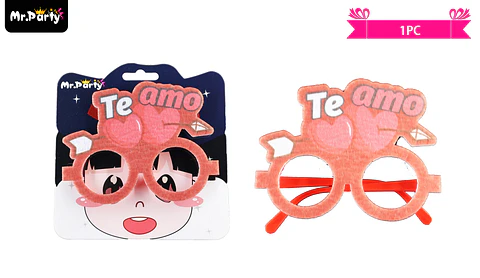 Lentes cotillón te amo con corazón