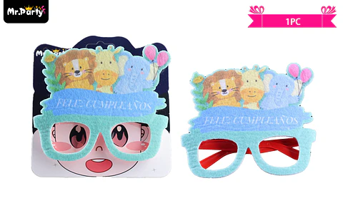 Lentes cotillón feliz cumpleaños con animales