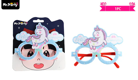 Lentes cotillón feliz cumpleaños con unicornio
