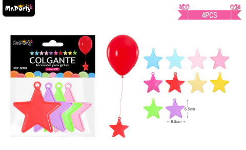 Colgante estrella para decoración de globos 4pcs color aleatorio