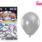 Globos de látex perlado plateado 35cm 50pcs